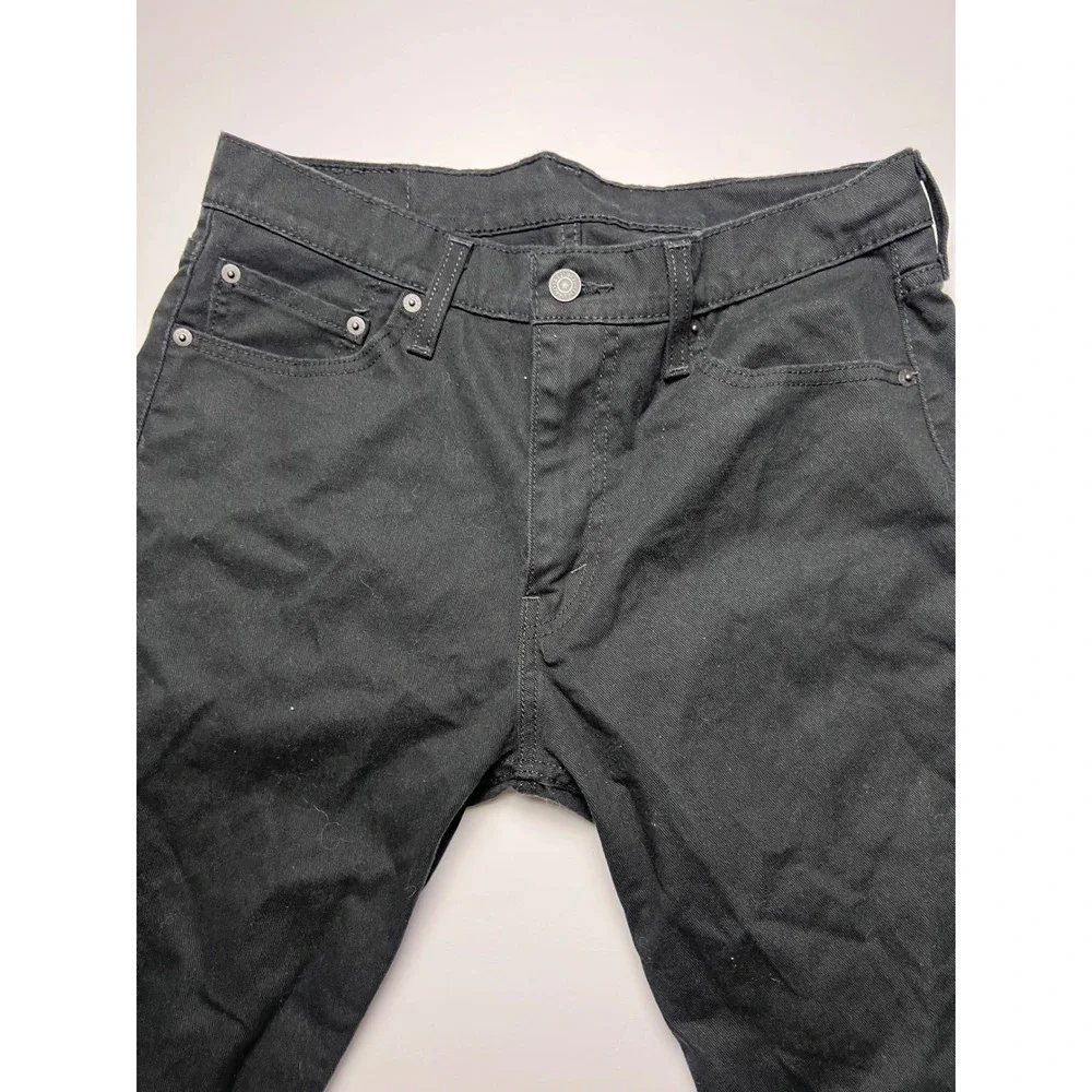 Levis 513 Slim Straight Jeans Mens 32x32 Black Denim Casual Pants 08513-0124